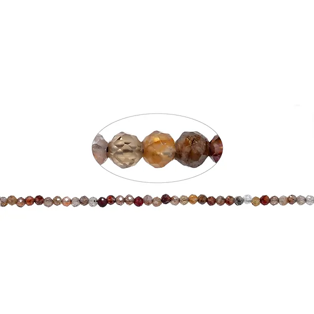 String Beads, Zircon (natural), 03mm, faceted | wholesaler gems & healing stones