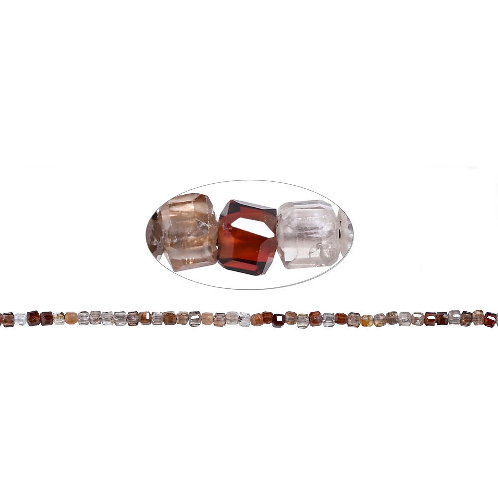 Strang Würfel, Zirkon (natur), 02mm, facettiert (39cm) | Marco Schreier