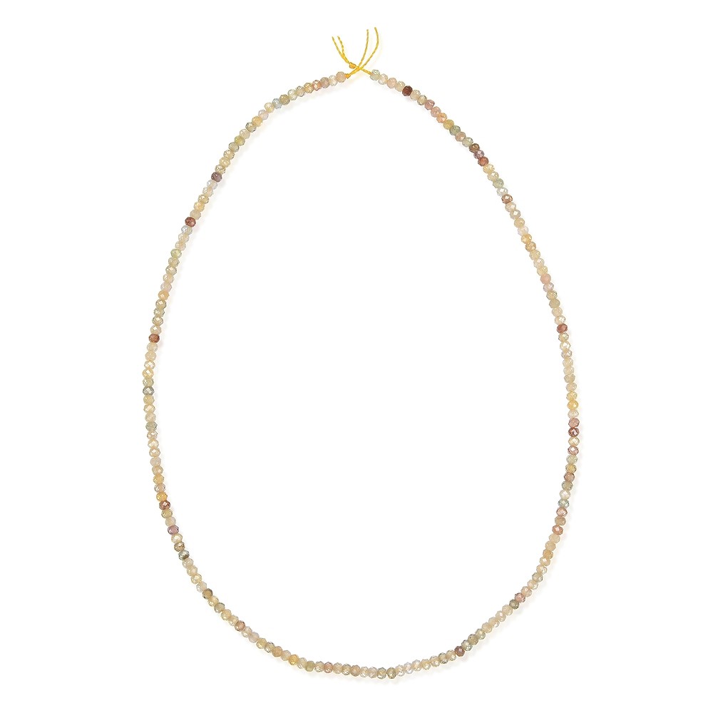 Collar de botones, Zircón (natural, Oro-marrón), facetado, 02 x 03mm | Marco Schreier