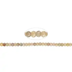 141620318025 Button strand, Zircon (natural, gold-brown), faceted, 02 x 03mm | Marco Schreier
