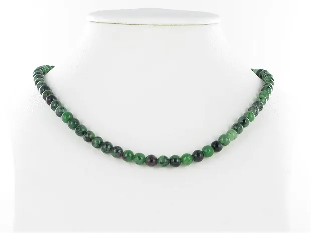 Strang Kugeln, Zoisit mit Rubin, 06mm | Edelsteine, Heilsteine & Schmuck-Handel