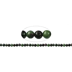 Strang Kugeln, Zoisit mit Rubin, 06mm | Edelsteine, Heilsteine & Schmuck-Handel