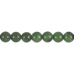 141630100820 Cuentas de piedras preciosas, Zoisita con Rubí, 09mm (39cm) | Marco Schreier