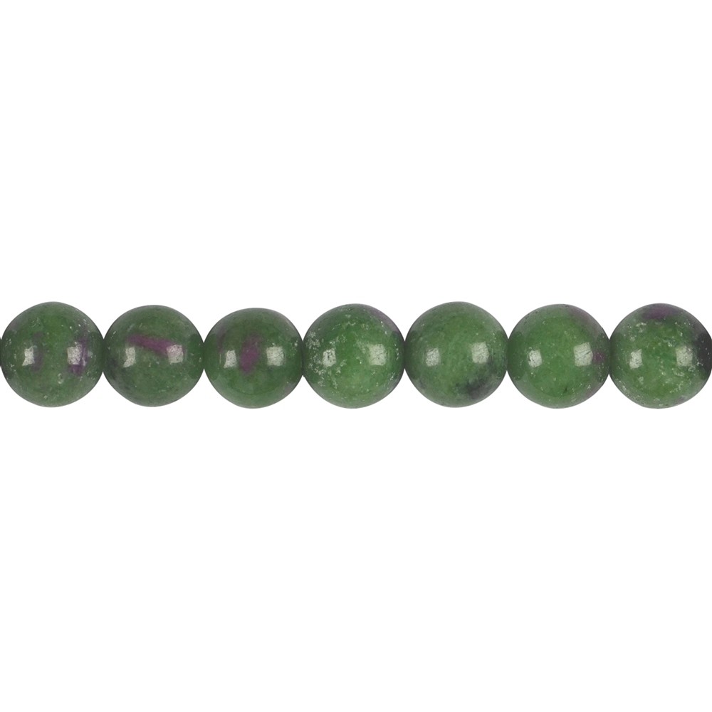 Filo di perle, Zoisite con Rubino, 09 mm (39 cm) | Marco Schreier