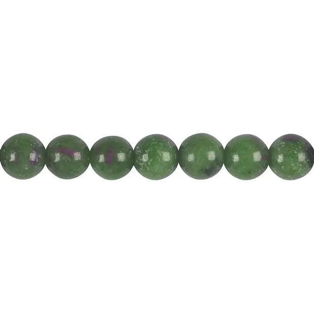 Strang Kugeln, Zoisit mit Rubin, 09mm (39cm) | Edelsteine, Heilsteine & Schmuck