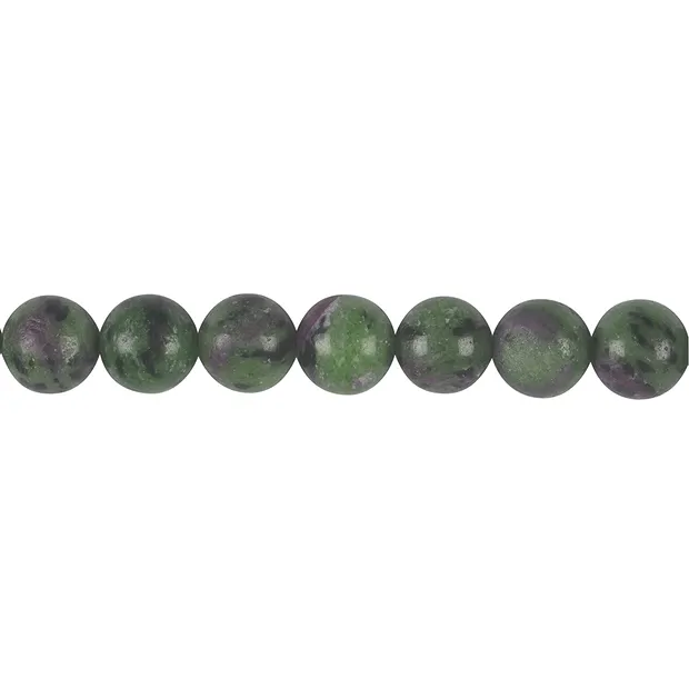 Cuentas de piedras preciosas, Zoisita con Rubí, 10mm | Marco Schreier