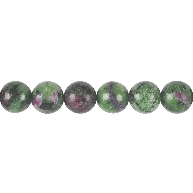 Filo di perline, Zoisite con Rubino, 12 mm | grossista gemme e pietre curative