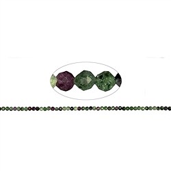 141630110020 Rang de colliers boules, Zoïsite avec du rubis, facetté, 02mm (39cm) | Marco Schreier