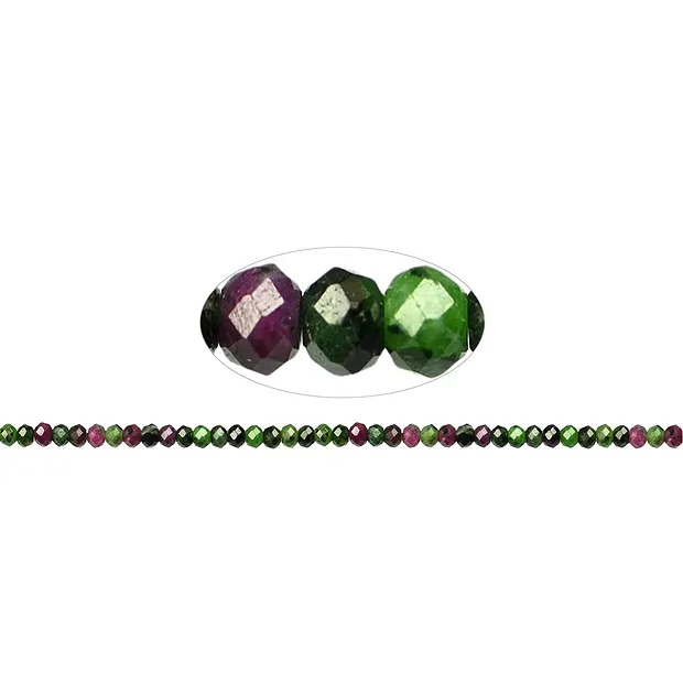 Filo di bottoni, Zoisite con Rubino, sfaccettato, 02 x 03mm | Marco Schreier
