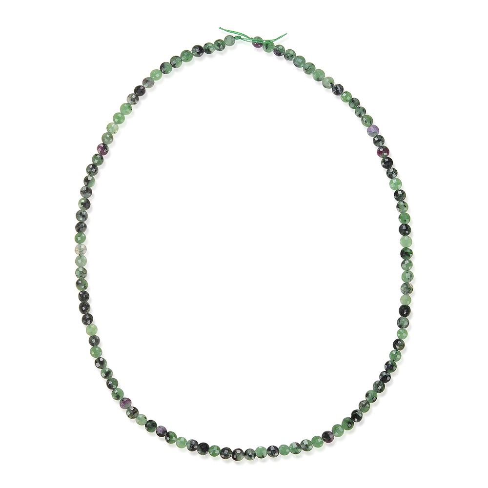Strand Coin, Zoisite with Ruby, 04 x 02mm, faceted (39cm) | Marco Schreier