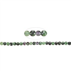 141630327020 Hilo de monedas, Zoisita con Rubí, 04 x 02mm, facetado (39cm) | Marco Schreier