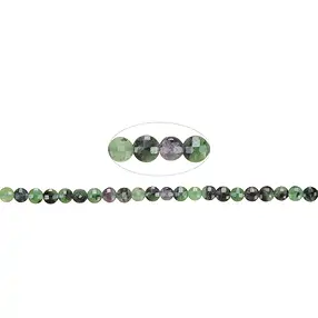 Strang Coin, Zoisit mit Rubin, 04 x 02mm, facettiert (39cm) | Marco Schreier