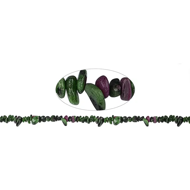 Rangs de colliers, Zoïsite avec du rubis, 01-03 x 03-08mm (88cm) | Marco Schreier