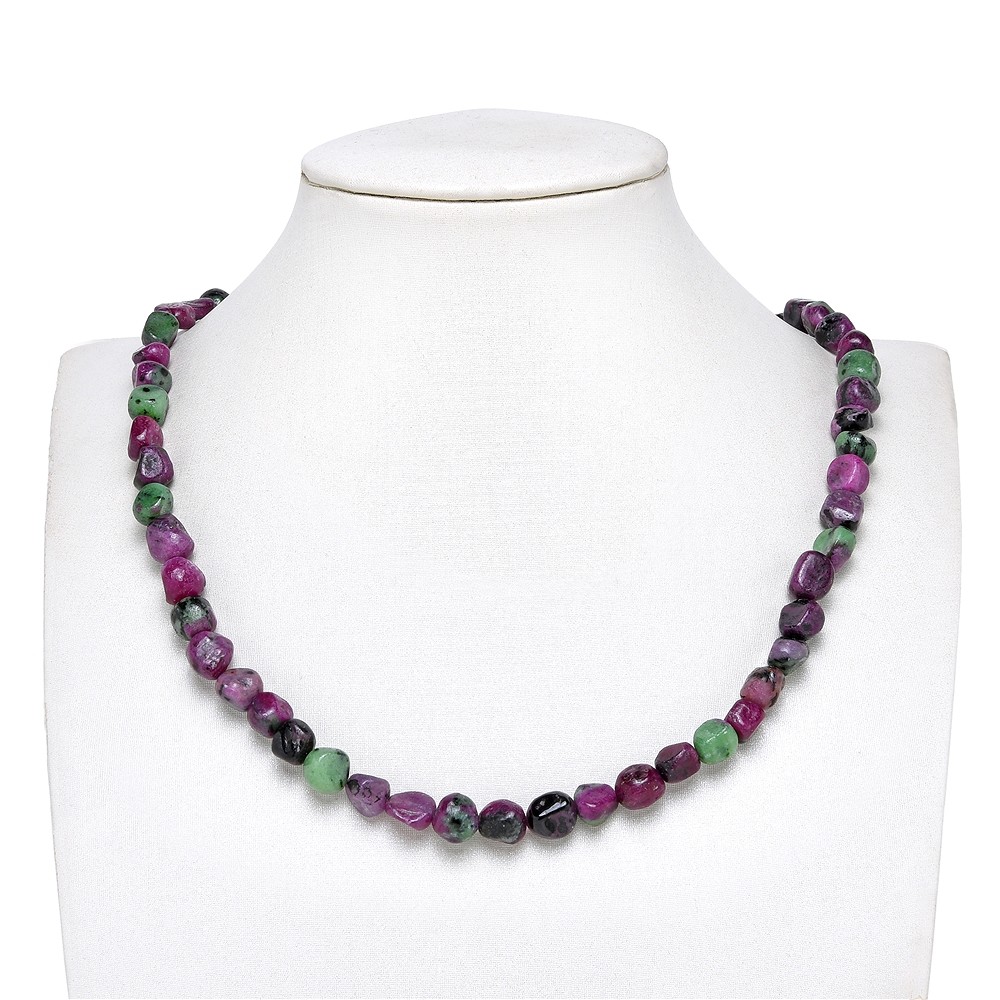 Filo di pepite, Zoisite con Rubino, 07-09 x 07-09mm | Marco Schreier