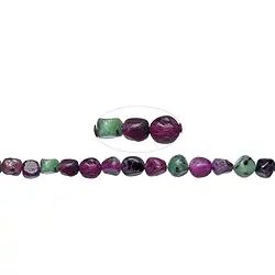 141630630220 Rang de colliers Nuggets, Zoïsite avec du Rubis, 07-09 x 07-09mm | Marco Schreier