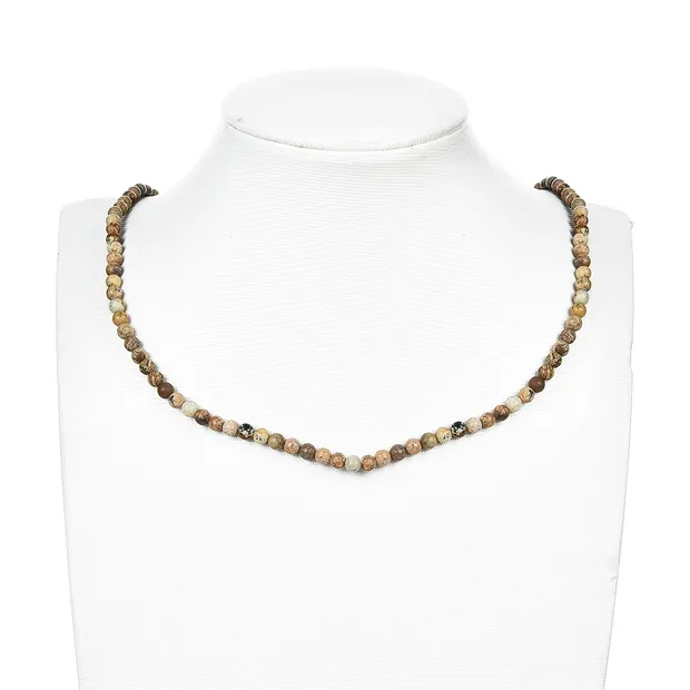 Rang de collier boules, jaspe (jaspe paysage), 04mm (39cm) | Marco Schreier