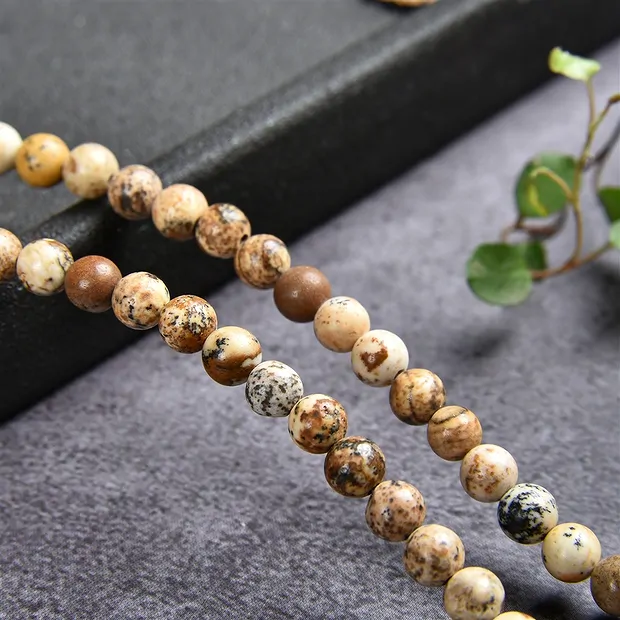 String Beads, Jasper (Landscape), 04mm (39cm) | wholesaler gems & healing stones