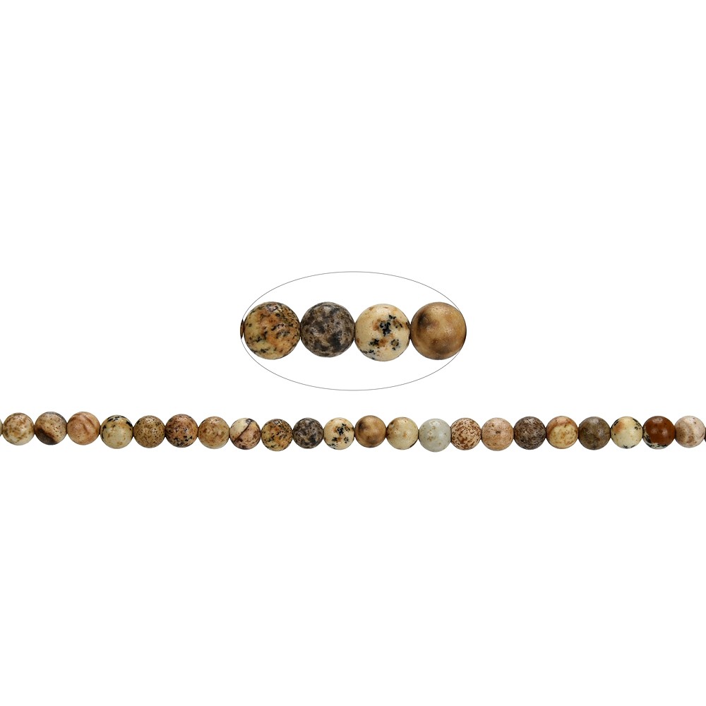 Cuentas preciosas, Jaspe (jaspe paisaje), 04mm (39cm) | Marco Schreier