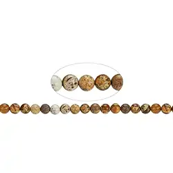 141640100520 Cuentas preciosas, Jaspe (jaspe paisaje), 06mm (39cm) | Marco Schreier