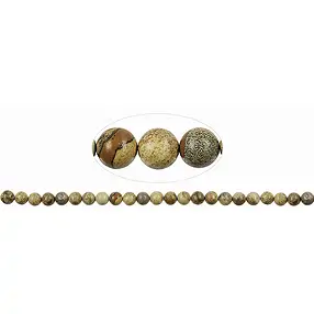 String Beads, Jasper (Landscape), 08mm | Schreier gems, healing stones & jewelry