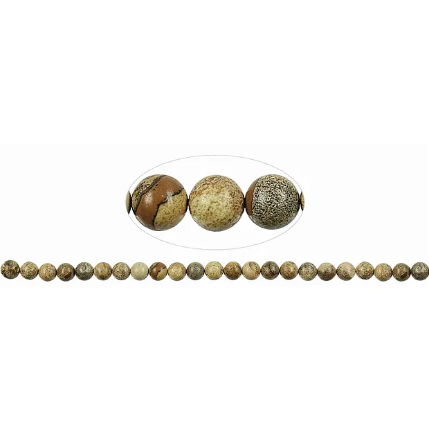 String Beads, Jasper (Landscape), 08mm | Schreier gems, healing stones & jewelry