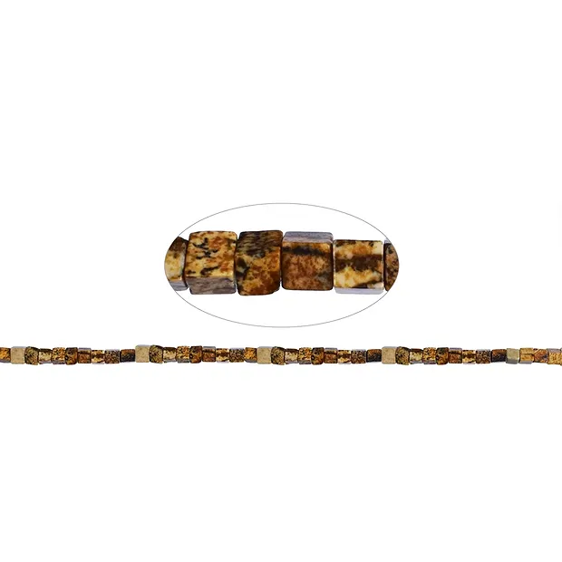 Strang Würfel, Jaspis (Landschaftsjaspis), 04mm (39cm) | Marco Schreier