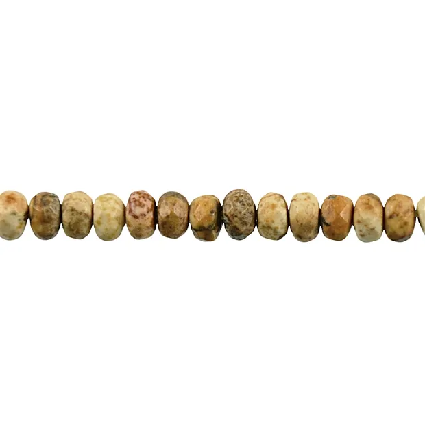 Botón de filamento, jaspe (jaspe paisaje), facetado, 02 x 04mm | Marco Schreier