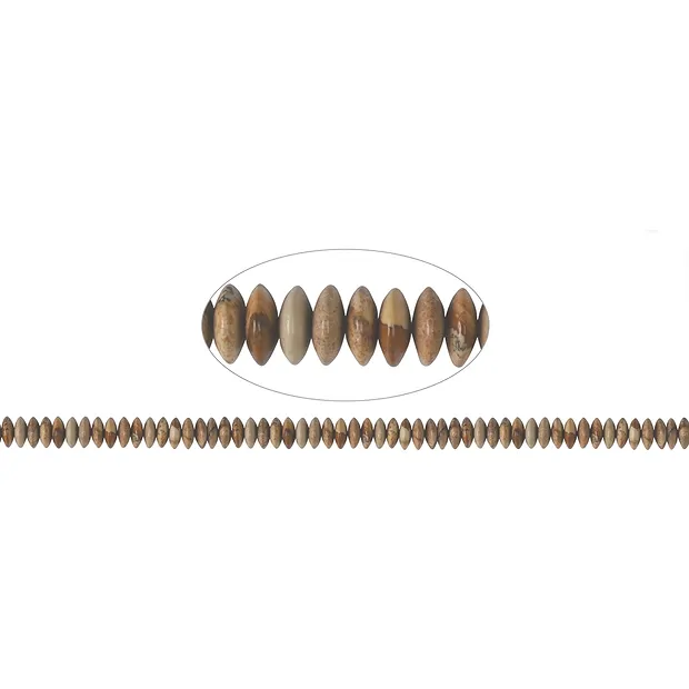 Rangs de colliers, jaspe (jaspe paysage) 03 x 08mm (39cm) | Marco Schreier