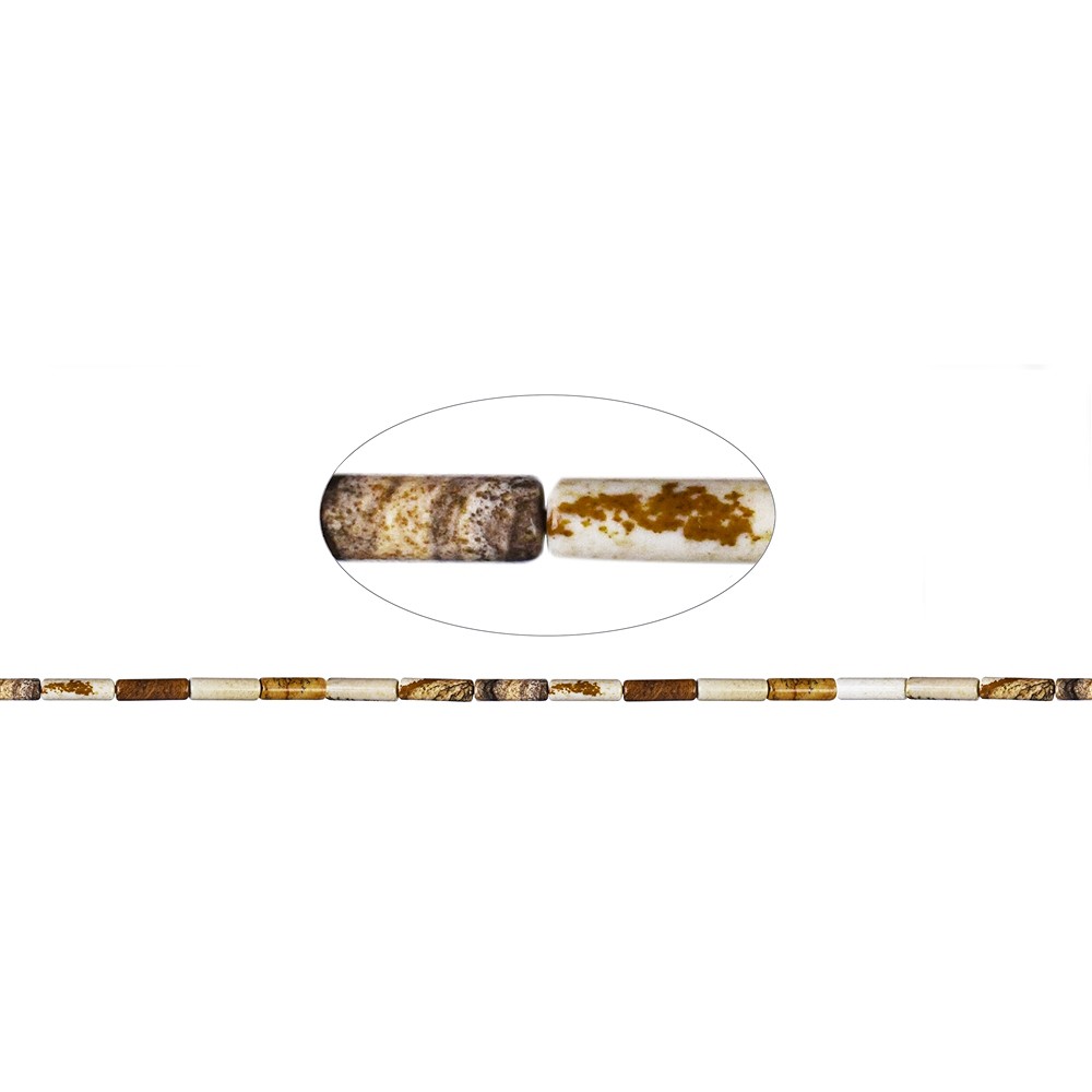 Filamento cilindrico, diaspro (diaspro paesaggistico), 13 x 04 mm | Marco Schreier