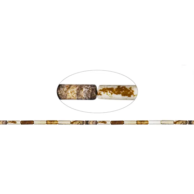 Filamento cilindrico, diaspro (diaspro paesaggistico), 13 x 04 mm | Marco Schreier