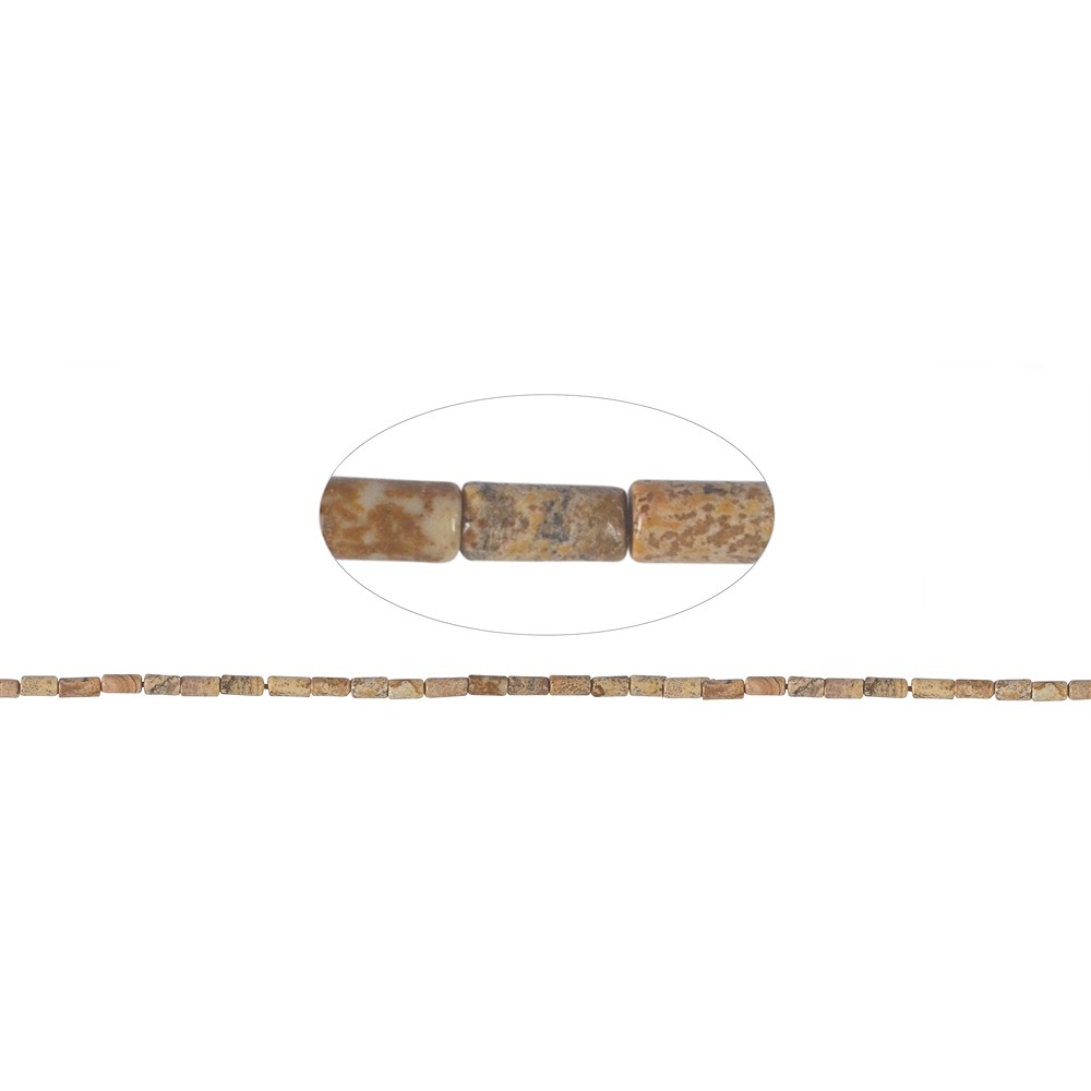 Filamento cilíndrico, Jaspe (jaspe paisaje), 06 x 03mm | Marco Schreier
