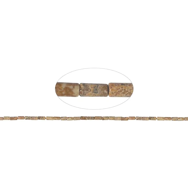 Filamento cilíndrico, Jaspe (jaspe paisaje), 06 x 03mm | Marco Schreier