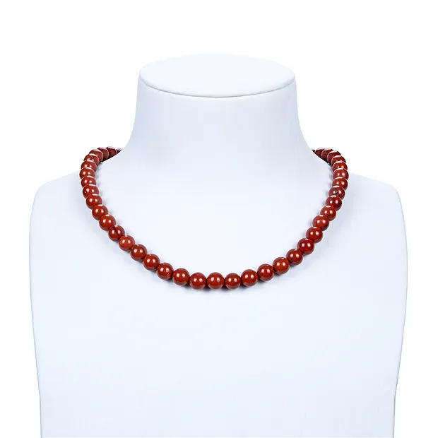 Rang de collier boules, Jaspe (rouge), 08mm | Marco Schreier