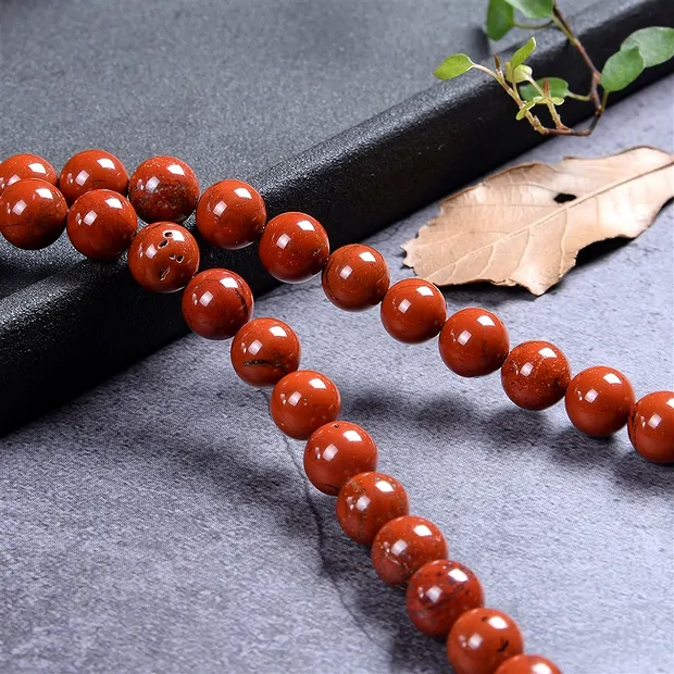 Rang de collier boules, Jaspe (rouge), 08mm | Marco Schreier