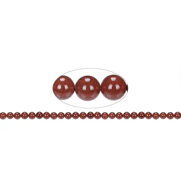 Rang de collier boules, Jaspe (rouge), 08mm | Marco Schreier