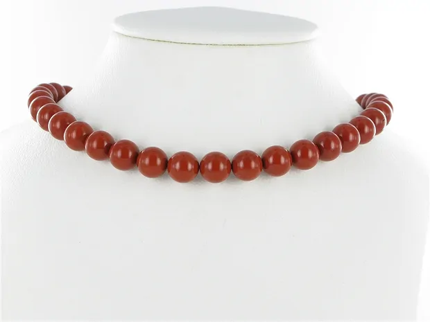 Rang de collier boules, Jaspe (rouge), 10mm | Marco Schreier