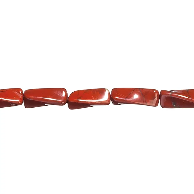 Cordón cilíndrico (trenzado), jaspe (rojo), 20 x 10mm | Marco Schreier