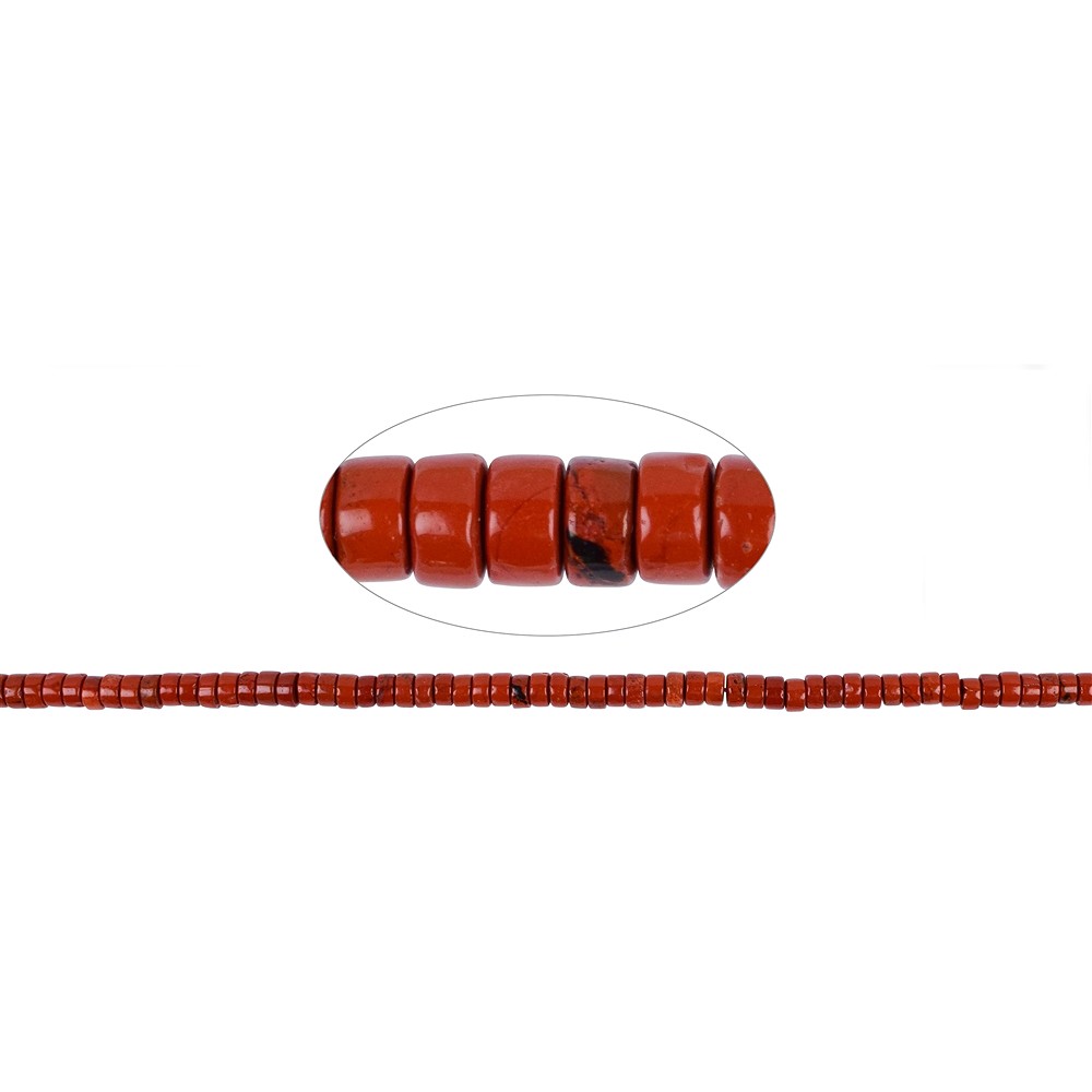Rang de collier "Heishi", Jaspe (rouge), 02,5 x 04mm | Marco Schreier