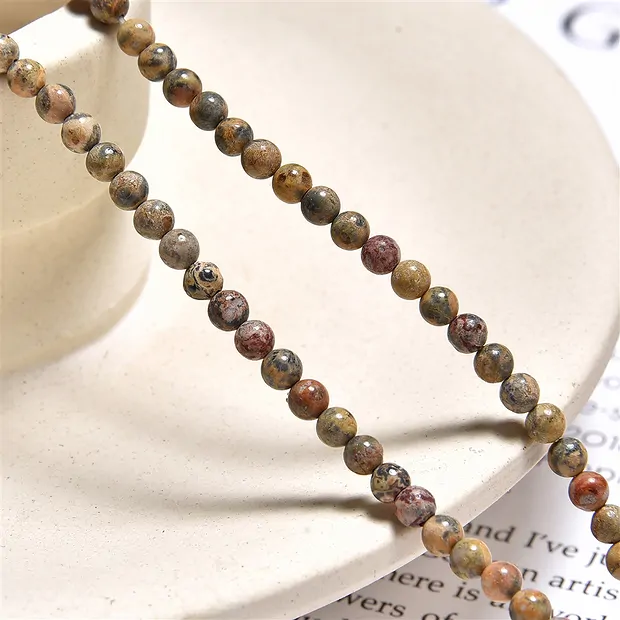 String Beads, Jasper (leopard skin jasper), 03mm | Marco Schreier