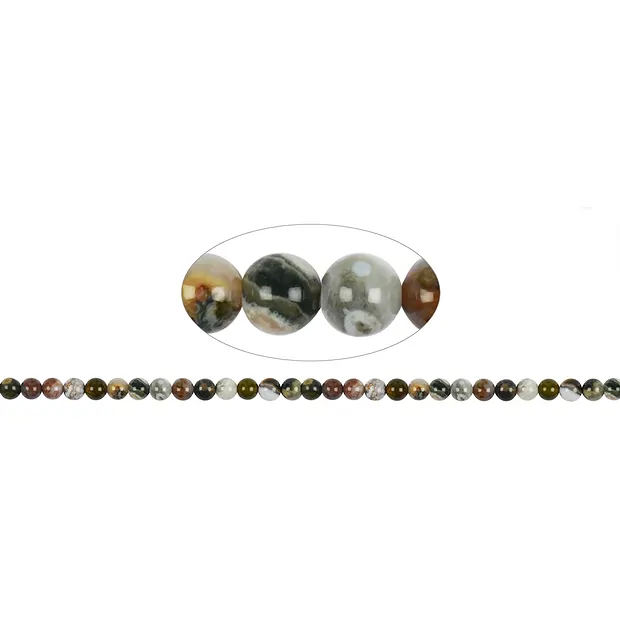 Cuentas de piedras preciosas, Jaspe oceánico, 06mm | Marco Schreier