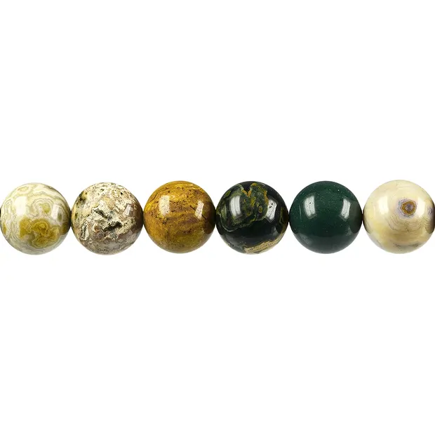 Rang de collier boules, Jaspe océan, 16mm | Marco Schreier