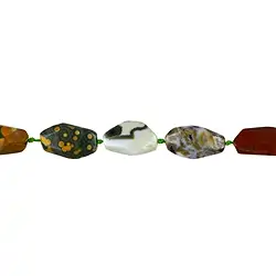 141691404720 Strand of nuggets, Ocean Jasper, coarsely faceted, 15-25 x 05-10mm | Marco Schreier