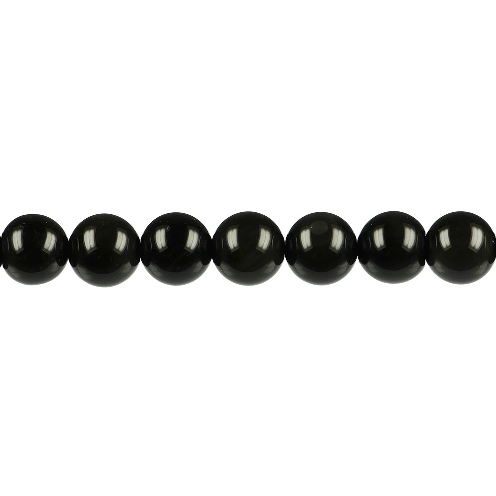 Rang de collier boules, Obsidienne (arc-en-ciel), 10mm (37cm) | Marco Schreier