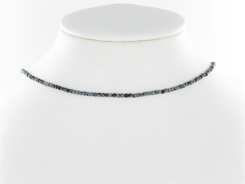 String Beads, Obsidian (snowflake obsidian), 02mm | Marco Schreier