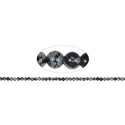 141710100120 String Beads, Obsidian (snowflake obsidian), 02mm | Marco Schreier