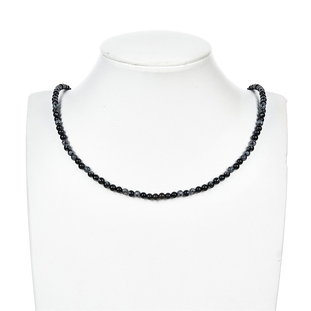 Filo di perline, ossidiana (ossidiana a fiocco di neve), 04 mm (38 cm) | Marco Schreier