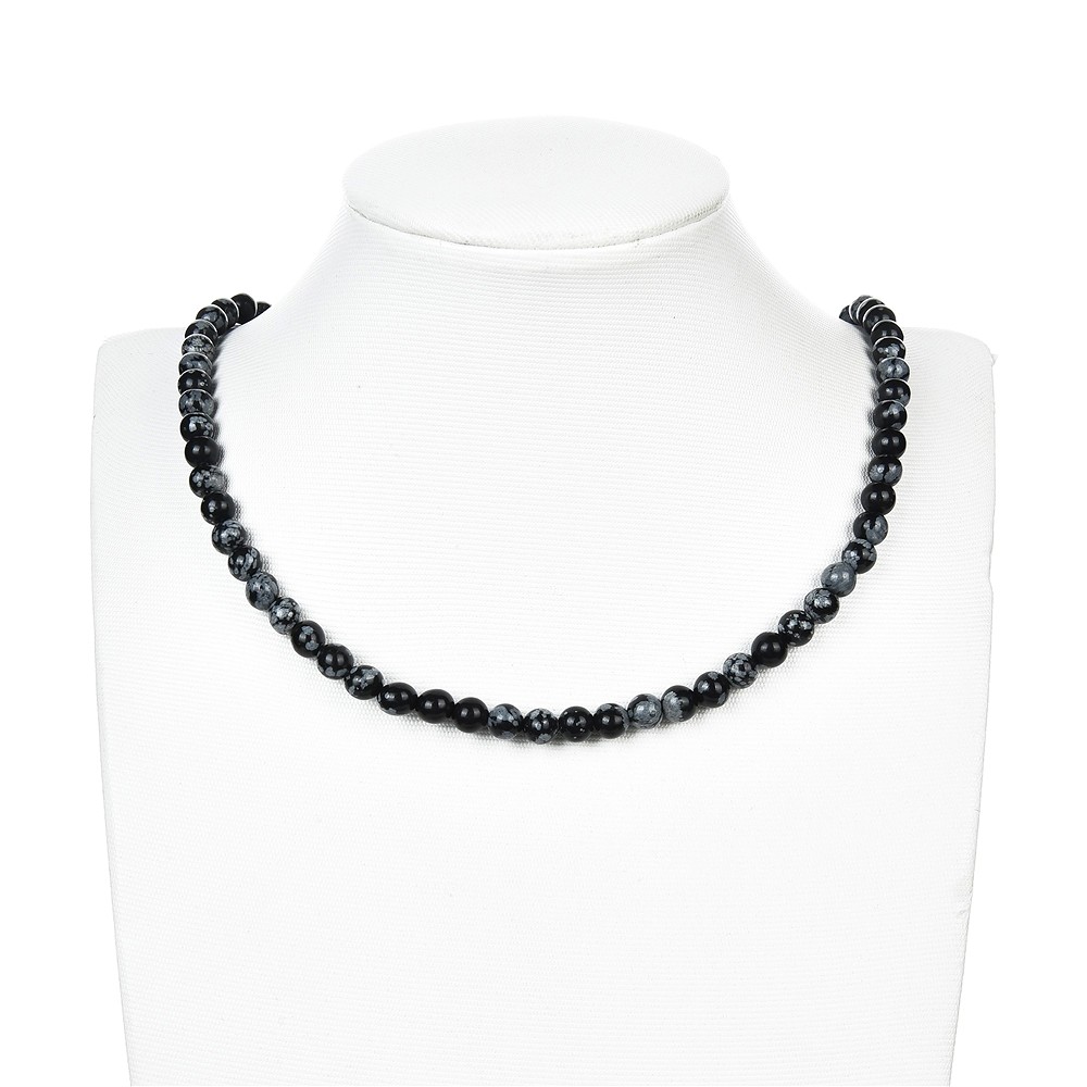 Rang de collier boules, Obsidienne (flocons de neige), 06mm | Marco Schreier