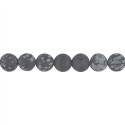 141710100910 Rang de collier boules, Obsidienne (flocons de neige), mat, 10mm (39cm) | Marco Schreier