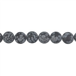 141710101010 Rang de colliers boules, Obsidienne (flocons de neige), mat, 12mm | Marco Schreier