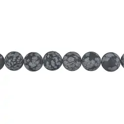 141710101010 String Beads, Obsidian (snowflake obsidian), matt, 12mm | Marco Schreier